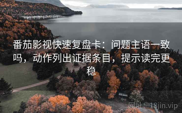 番茄影视快速复盘卡：问题主语一致吗，动作列出证据条目，提示读完更稳