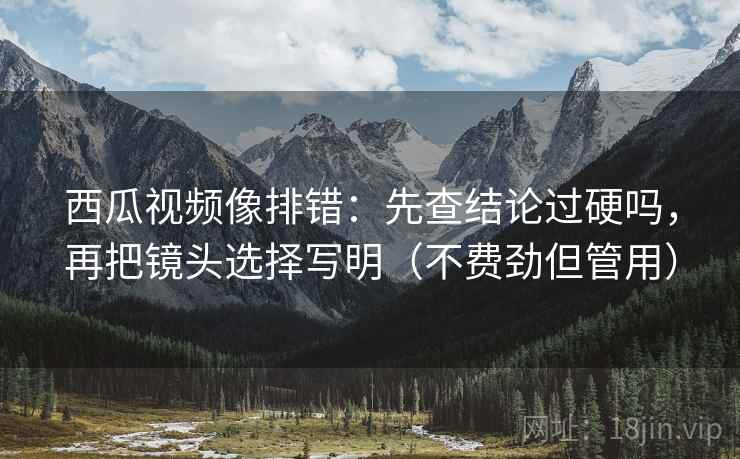 西瓜视频像排错：先查结论过硬吗，再把镜头选择写明（不费劲但管用）